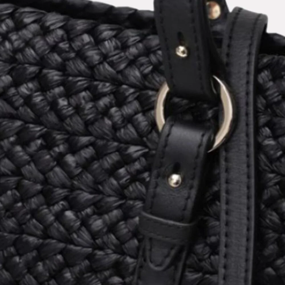 NWT- Helen Kaminski Pinimil S Bridle – Raffia Tote Bag – Charcoal/Black(#800) - Picture 4 of 5